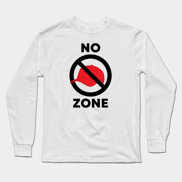 No Red Hat Zone Long Sleeve T-Shirt by TJWDraws